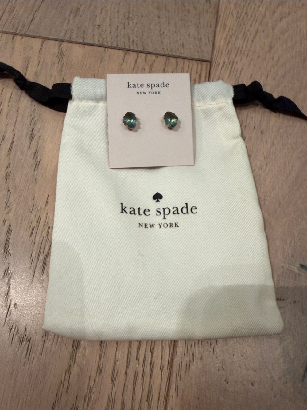 kate spade Kids Teal Crystal Stud Earrings